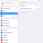 iPad Settings - Bluetooth screen